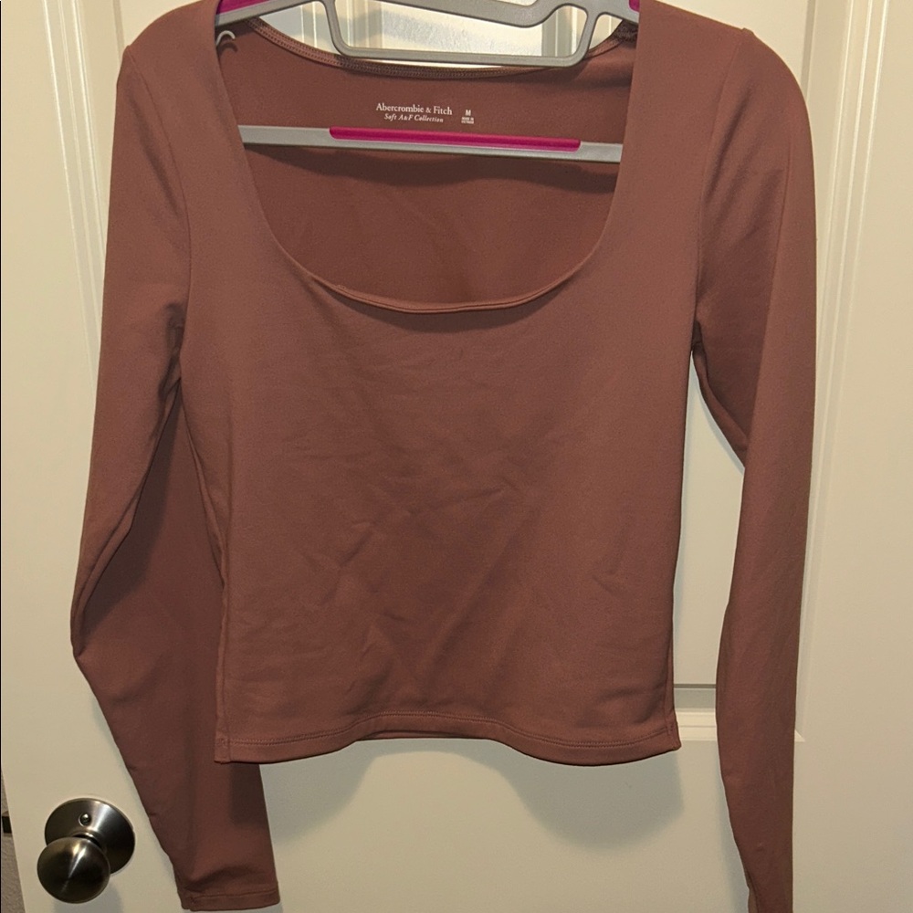 Abercrombie & Fitch Women's Tan Long Sleeve Tee